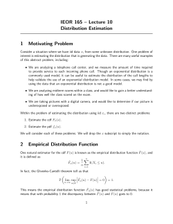 IEOR 165 &ndash; Lecture 10 Distribution Estimation 1