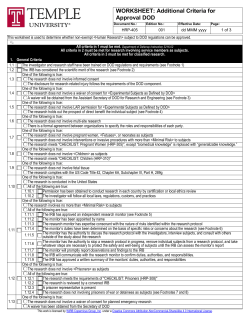 HRP-405 WORKSHEET - Additional Criteria DOD