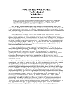 MONEY IN THE WORLD CRISIS