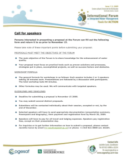 Call for speakers