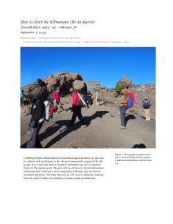 How to climb the Kilimanjaro like an alpinist