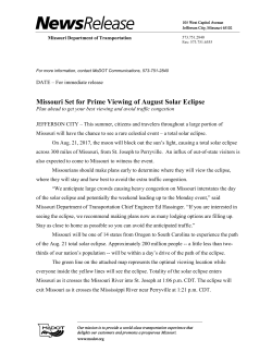 Missouri Solar Eclipse News Release
