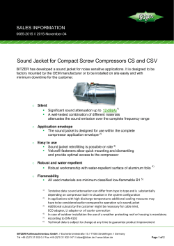 Sound Jacket for Compact Screw Compressors CS and CSV