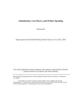 Globalization, Veto Players, and Welfare Spending