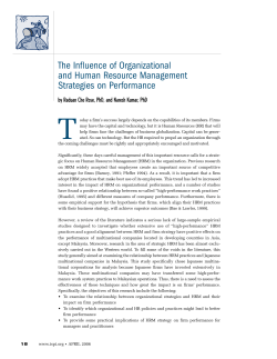 The Influence of Organizational and Human Resource Management