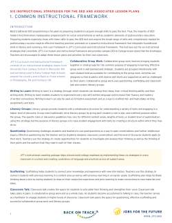 Common Instructional Framework for GED classrooms