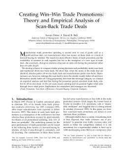 Creating Win&ndash;Win Trade Promotions: Theory and Empirical Analysis