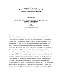 creation of Hluhluwe game reserve, 1930-1945