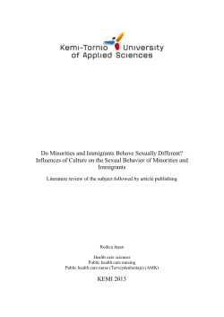 Do Minorities and Immigrants Behave Sexually Different?
