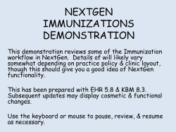 NEXTGEN PRENATAL INTAKE VISIT DEMONSTRATION