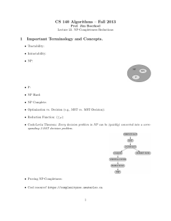 CS 140 Algorithms &ndash; Fall 2013 1 Important Terminology