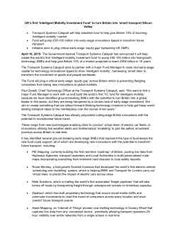 UK`s first `Intelligent Mobility Investment Fund` to turn Britain into