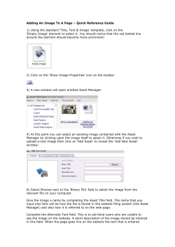 Adding An Image To A Page &ndash; Quick Reference Guide