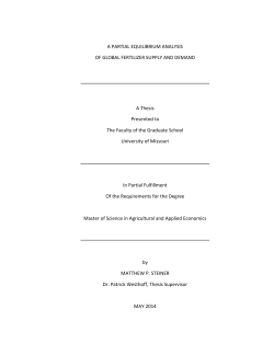 A PARTIAL EQUILIBRIUM ANALYSIS OF GLOBAL