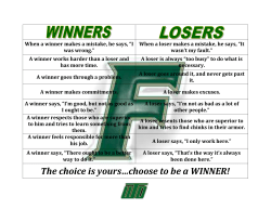 WINNERS LOSERS When a winner makes a mistake, he says, &ldquo;I