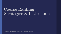 Course Ranking Strategies and Instructions