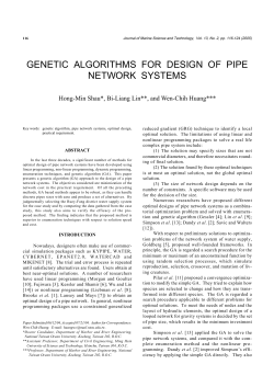 genetic algorithms for design of pipe network systems