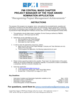 PMOY Application 2016 - PMI Central Mass Chapter