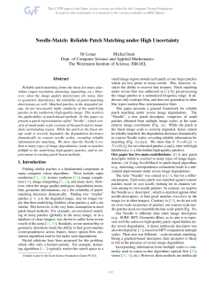 Needle-Match: Reliable Patch Matching Under High Uncertainty