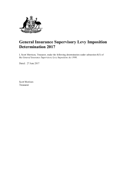 2017 General Insurance Supervisory Levy Imposition Determination