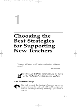 Choosing the Best Strategies for Supporting New Teachers