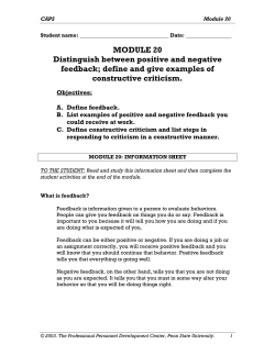 Distinguish between positive and negative feedback