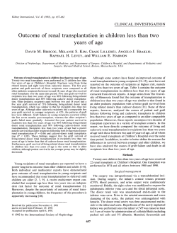 Outcome of renal transplantation in children less than two years of age