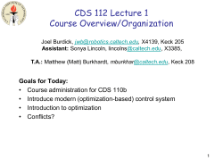 CDS 110b: Lecture 1.1 Course Overview - Robotics
