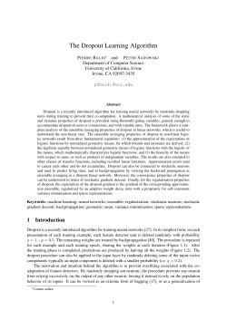 The Dropout Learning Algorithm