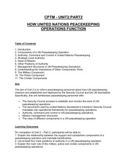 Components of a UN Peacekeeping Operation