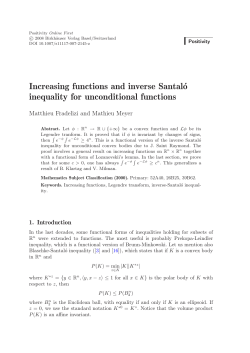Increasing functions and inverse Santal&oacute; inequality for unconditional