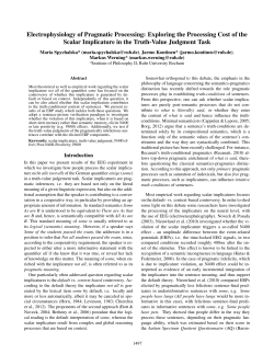 Electrophysiology of Pragmatic Processing: Exploring the