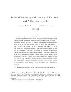 Bounded Rationality And Learning: A Framework and