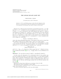 THE LINEAR ESCAPE LIMIT SET Suppose G is a discrete group of