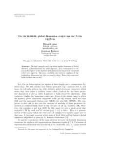 On the finitistic global dimension conjecture for Artin