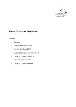 Lesson Observation Summary Form - London Metropolitan University