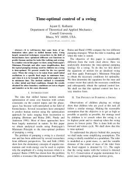 Time-optimal control of a swing - Cornell ECE