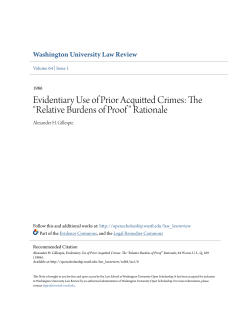 Evidentiary Use of Prior Acquitted Crimes