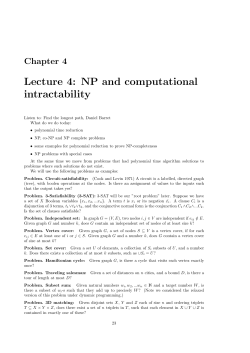 Lecture 4: NP and computational intractability