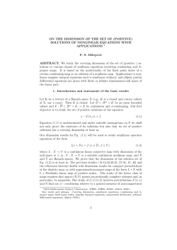 ON THE DIMENSION OF THE SET OF (POSITIVE) SOLUTIONS OF