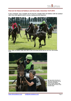 First win for Diane de Kaldoun and Anna Aebi