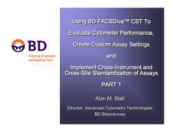 Using BD FACSDiva&trade; CST to Evaluate Cytometer
