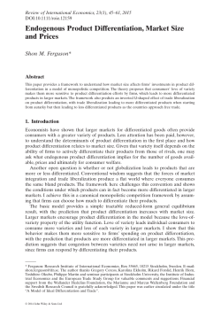 Endogenous Product Differentiation, Market Size and Prices