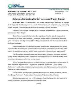 NR 12-07 Columbia Generating Station increases energy output