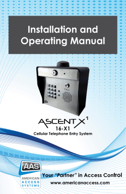 Installation and Operating Manual