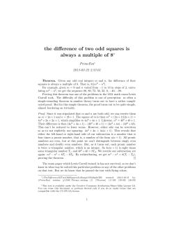 the difference of two odd squares is always a