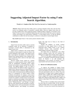Suggesting Adjusted Impact Factor by using F min Search Algorithm.