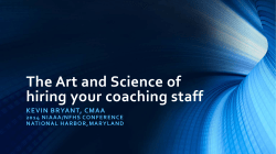 The Art and Science of hiring your coaching staff