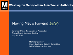 Moving Metro Forward Safely - American Public Transportation