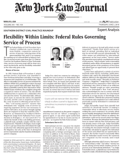 Flexibility Within Limits: Federal Rules Governing Service of Process